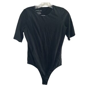 Everlane black Scoop neck bodysuit women's medium minimal basic classic career